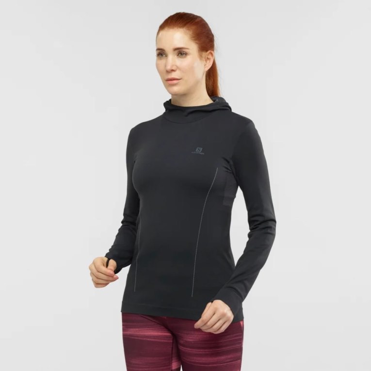 Sudaderas Salomon Essential Seamless Mujer Negros | MX YLQM306